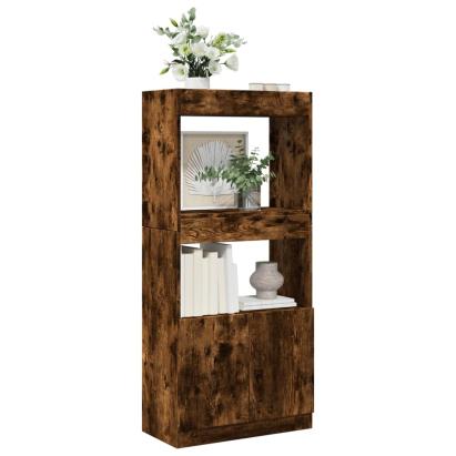 Dulap înalt, stejar fumuriu, 63x33x140 cm, lemn prelucrat GartenMobel Dekor