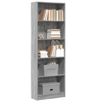 Bibliotecă, gri sonoma, 60x24x176 cm, lemn prelucrat GartenMobel Dekor