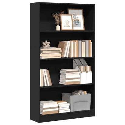 Bibliotecă, negru, 80x24x143 cm, lemn prelucrat GartenMobel Dekor