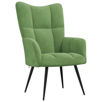 Scaun de relaxare, verde deschis, catifea GartenMobel Dekor