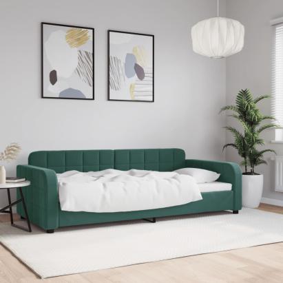 Cadru de pat, verde închis, 90x200 cm, catifea GartenMobel Dekor