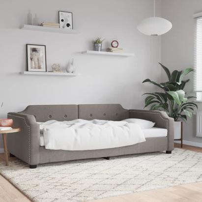 Cadru de pat, gri taupe, 100 x 200 cm, material textil GartenMobel Dekor