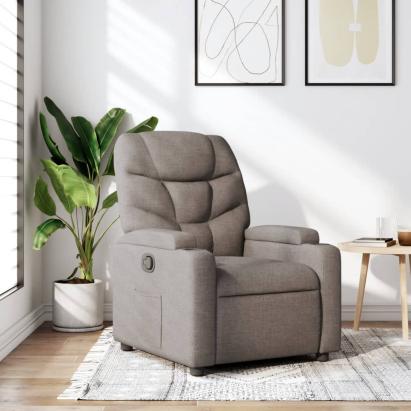 Fotoliu rabatabil, gri taupe, material textil GartenMobel Dekor