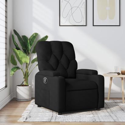 Fotoliu rabatabil, negru, material textil GartenMobel Dekor