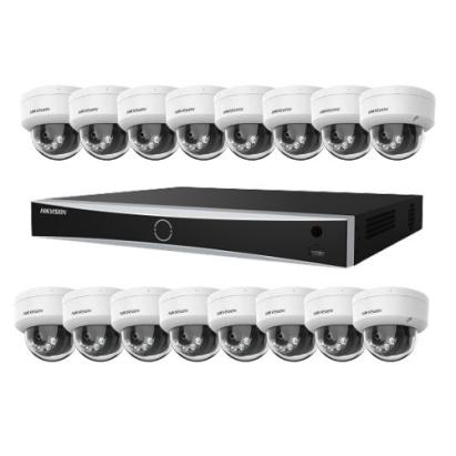 Kit supraveghere profesional IP Hikvision 16 camere 4K IR 30m lumina alba 30m lentila 2.8mm microfon, NVR 16 canale PoE 12MP  160Mbs / 256Mbs SafetyGuard Surveillance