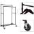 Suport mobil cu roti pentru haine, Songmics, cu raft pentru incaltaminte, metal, negru, max 110 kg, 100x59x162 cm GartenVIP DiyLine