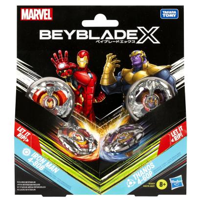 BEYBLADE X MARVEL SET DUO IRON MAN 4-80B SI THANOS 4-60P SuperHeroes ToysZone