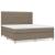 Pat box spring cu saltea, gri taupe, 160x200 cm material textil GartenMobel Dekor