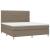 Pat box spring cu saltea, gri taupe, 160x200 cm material textil GartenMobel Dekor