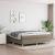 Pat box spring cu saltea, gri taupe, 160x200 cm material textil GartenMobel Dekor