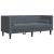 Set canapele Chesterfield cu perne rulou, 2 piese, gri, catifea GartenMobel Dekor