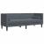 Set canapele Chesterfield cu perne rulou, 2 piese, gri, catifea GartenMobel Dekor