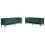 Set canapele Chesterfield cu perne rulou 2 piese verde catifea GartenMobel Dekor