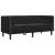 Set canapele Chesterfield cu perne rulou 2 piese negru catifea GartenMobel Dekor