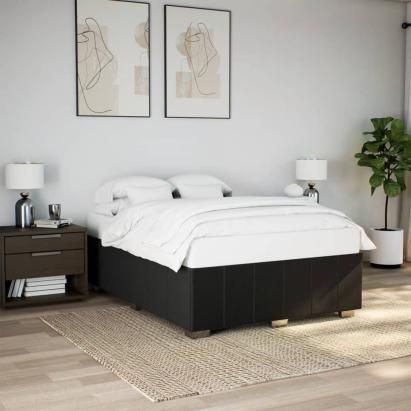 Cadru de pat fără saltea, negru, 160x200 cm, textil GartenMobel Dekor