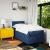 Pat box spring cu saltea, albastru, 90x190 cm, textil GartenMobel Dekor