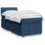Pat box spring cu saltea, albastru, 90x190 cm, textil GartenMobel Dekor