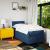 Pat box spring cu saltea, albastru, 90x200 cm, textil GartenMobel Dekor