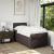 Pat box spring cu saltea, maro închis, 100x200 cm, textil GartenMobel Dekor