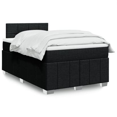 Pat box spring cu saltea, negru, 120x190 cm, catifea GartenMobel Dekor