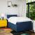 Pat box spring cu saltea, albastru, 120x190 cm, material textil GartenMobel Dekor