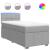 Pat box spring cu saltea, gri deschis, 90x200 cm, textil GartenMobel Dekor