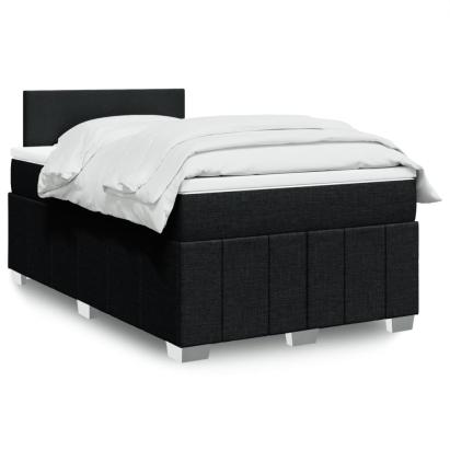 Pat box spring cu saltea, negru, 120x190 cm, catifea GartenMobel Dekor