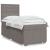 Pat box spring cu saltea, gri taupe, 90x200 cm, textil GartenMobel Dekor