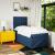 Pat box spring cu saltea, albastru, 90x200 cm, textil GartenMobel Dekor