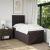 Pat box spring cu saltea, maro închis, 100x200 cm, textil GartenMobel Dekor