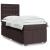 Pat box spring cu saltea, maro închis, 100x200 cm, textil GartenMobel Dekor