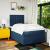 Pat box spring cu saltea, albastru, 120x190 cm, material textil GartenMobel Dekor