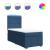 Pat box spring cu saltea, albastru, 80x200 cm, textil GartenMobel Dekor