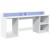 Birou cu lumini LED, alb, 200x55x91 cm, lemn prelucrat GartenMobel Dekor