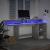 Birou cu lumini LED, gri beton, 200x55x91 cm, lemn prelucrat GartenMobel Dekor