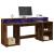 Birou cu lumini LED stejar fumuriu 200x55x91 cm lemn prelucrat GartenMobel Dekor