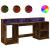 Birou cu lumini LED stejar fumuriu 200x55x91 cm lemn prelucrat GartenMobel Dekor