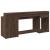 Birou cu lumini LED, stejar maro, 200x55x91 cm, lemn prelucrat GartenMobel Dekor