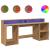 Birou cu lumini LED stejar artizanal 200x55x91cm lemn prelucrat GartenMobel Dekor