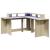 Birou cu lumini LED stejar sonoma 152x152x91 cm, lemn prelucrat GartenMobel Dekor