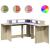 Birou cu lumini LED stejar sonoma 152x152x91 cm, lemn prelucrat GartenMobel Dekor