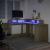 Birou cu lumini LED stejar sonoma 152x152x91 cm, lemn prelucrat GartenMobel Dekor