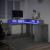 Birou cu lumini LED, gri beton, 152x152x91 cm, lemn prelucrat GartenMobel Dekor