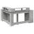 Birou cu lumini LED, gri beton, 152x152x91 cm, lemn prelucrat GartenMobel Dekor