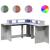 Birou cu lumini LED, gri beton, 152x152x91 cm, lemn prelucrat GartenMobel Dekor