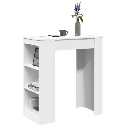Masă de bar cu rafturi, alb, 95x47x103,5 cm, lemn prelucrat GartenMobel Dekor
