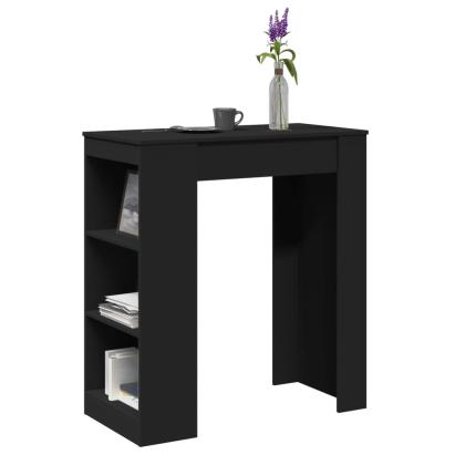 Masă de bar cu rafturi, negru, 95x47x103,5 cm, lemn prelucrat GartenMobel Dekor