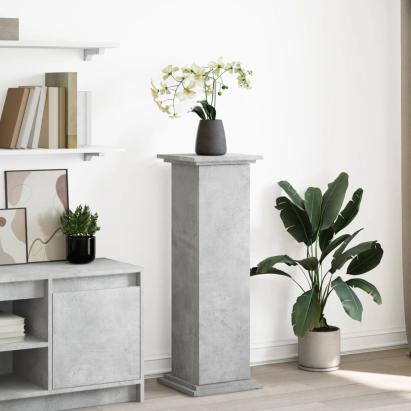 Suport prezentare cu depozitare gri beton 31x30x90 cm lemn GartenMobel Dekor