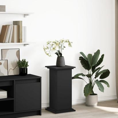 Suport prezentare cu depozitare negru 31x30x60cm lemn prelucrat GartenMobel Dekor