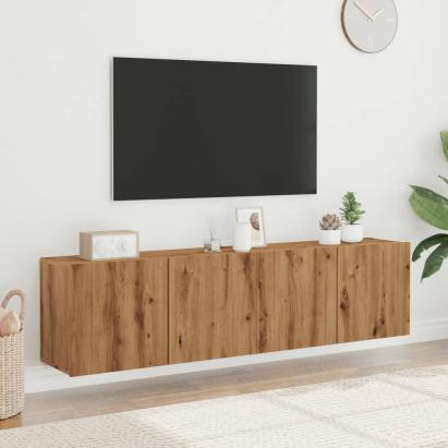 Comodă TV de perete, 2 buc. stejar artizanal, 80x30x41 cm GartenMobel Dekor